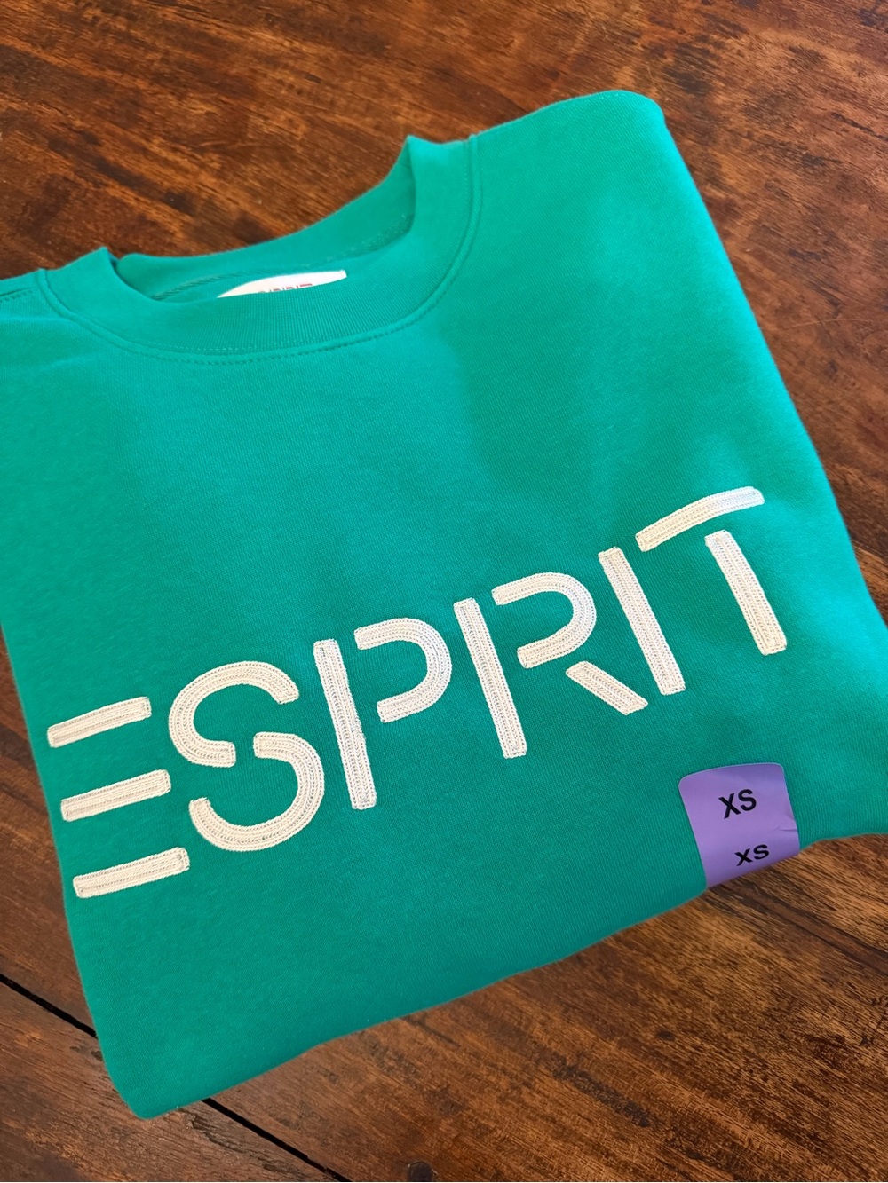 Esprit Viral Women’s Crewneck Sweatshirt in Teal Green XS NWT